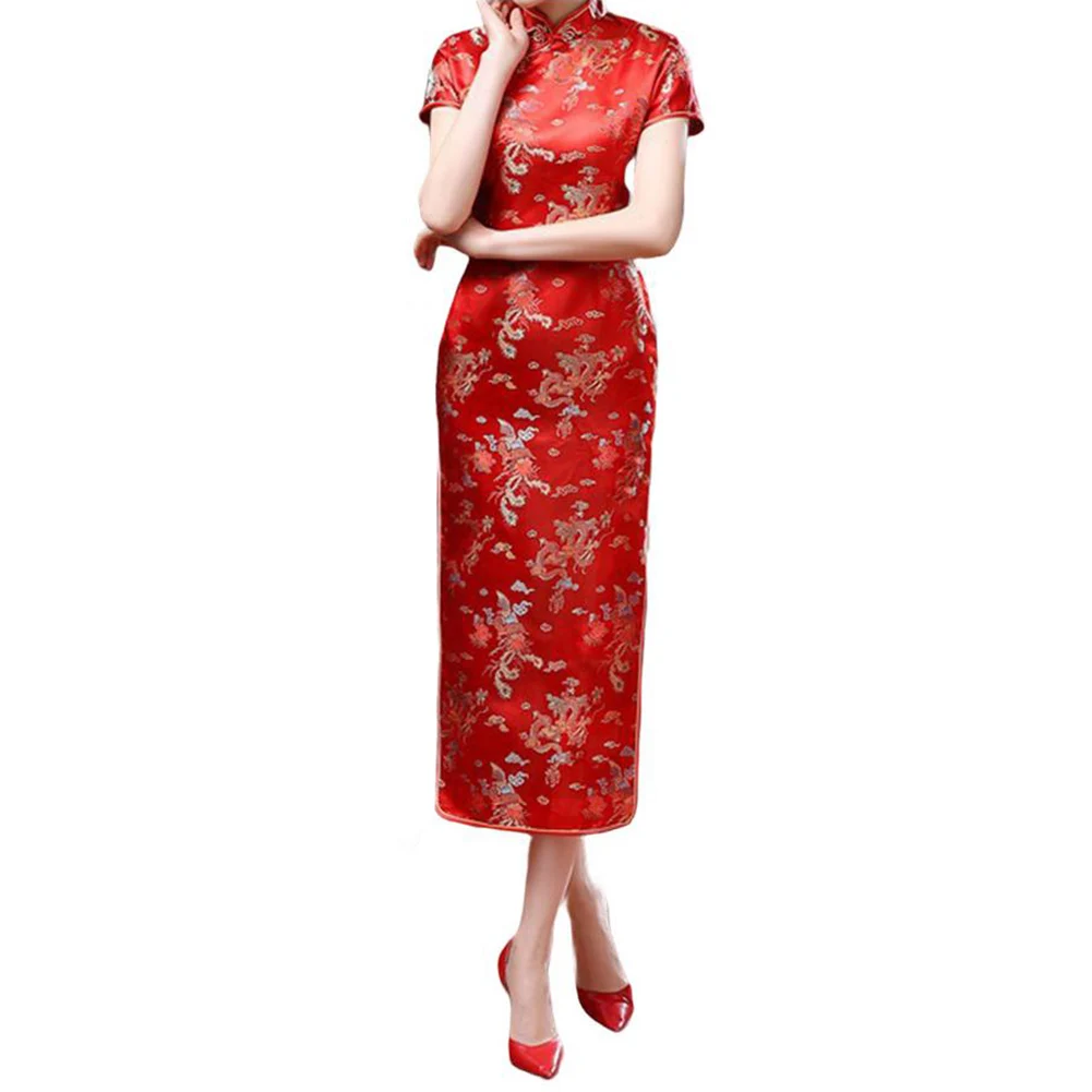 Women Cheongsam Dress Long Slim Fit Traditional Chinese Style Split with Standing Collar Suitable for All Occasions
Women Cheongsam Dress Long Slim Fit Traditional Chinese Style Split with Standing Collar Suitable for All Occasions