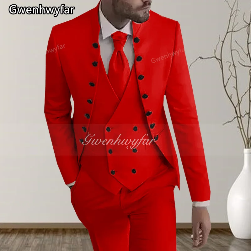 Gwenhwyar Custom Made Terno Slim Groom Tuxedos Wedding Men Suit Terno Masculino (Jacket+Pant+Vest) Mens's 3 Pieces Suits For Men
Gwenhwyar Custom Made Terno Slim Groom Tuxedos Wedding Men Suit Terno Masculino (Jacket+Pant+Vest) Mens's 3 Pieces Suits For Men