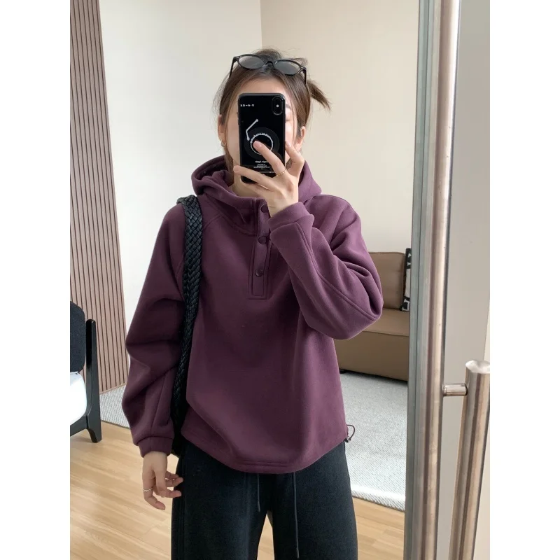 Korean Sle Hooded Sweatirt Women's Autumn Winter Thiened Fce Loose Outerwear High-End Feeling Pullover Top
Korean Sle Hooded Sweatirt Women's Autumn Winter Thiened Fce Loose Outerwear High-End Feeling Pullover Top