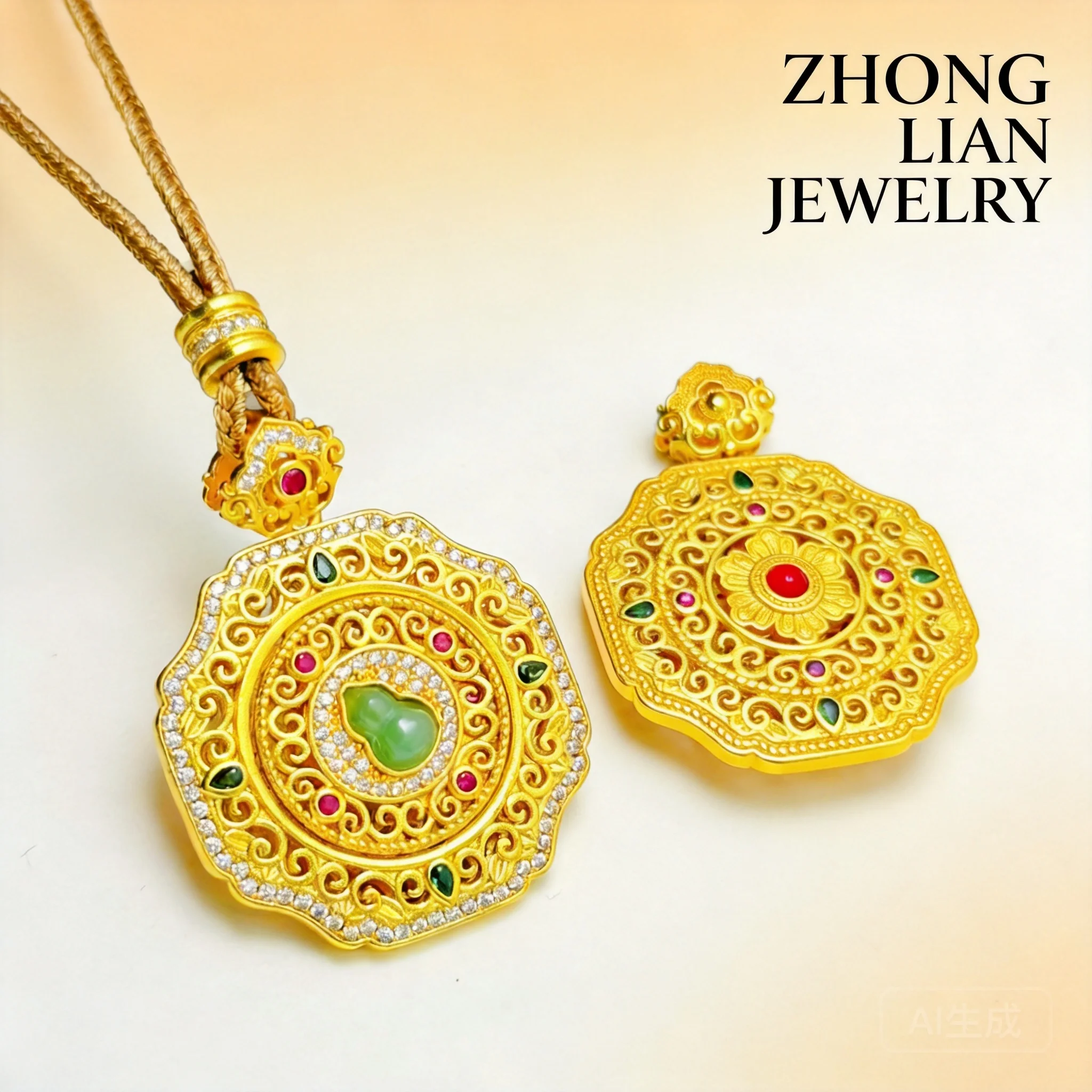 2026 Chinese Style Spinner Gourd Compass Pendant For Women Party Gift Gold Plated Hollow Filigree Inlaid Zircon Jade Fashion Jew
2026 Chinese Style Spinner Gourd Compass Pendant For Women Party Gift Gold Plated Hollow Filigree Inlaid Zircon Jade Fashion Jew