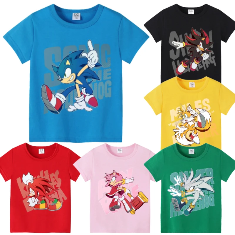 Sonics Cartoon T-shirt for Children Round Collar Clothing Kids Anime Partern Short Sleeve Clothes Fashion Sunmer Tee Top Gift
Sonics Cartoon T-shirt for Children Round Collar Clothing Kids Anime Partern Short Sleeve Clothes Fashion Sunmer Tee Top Gift