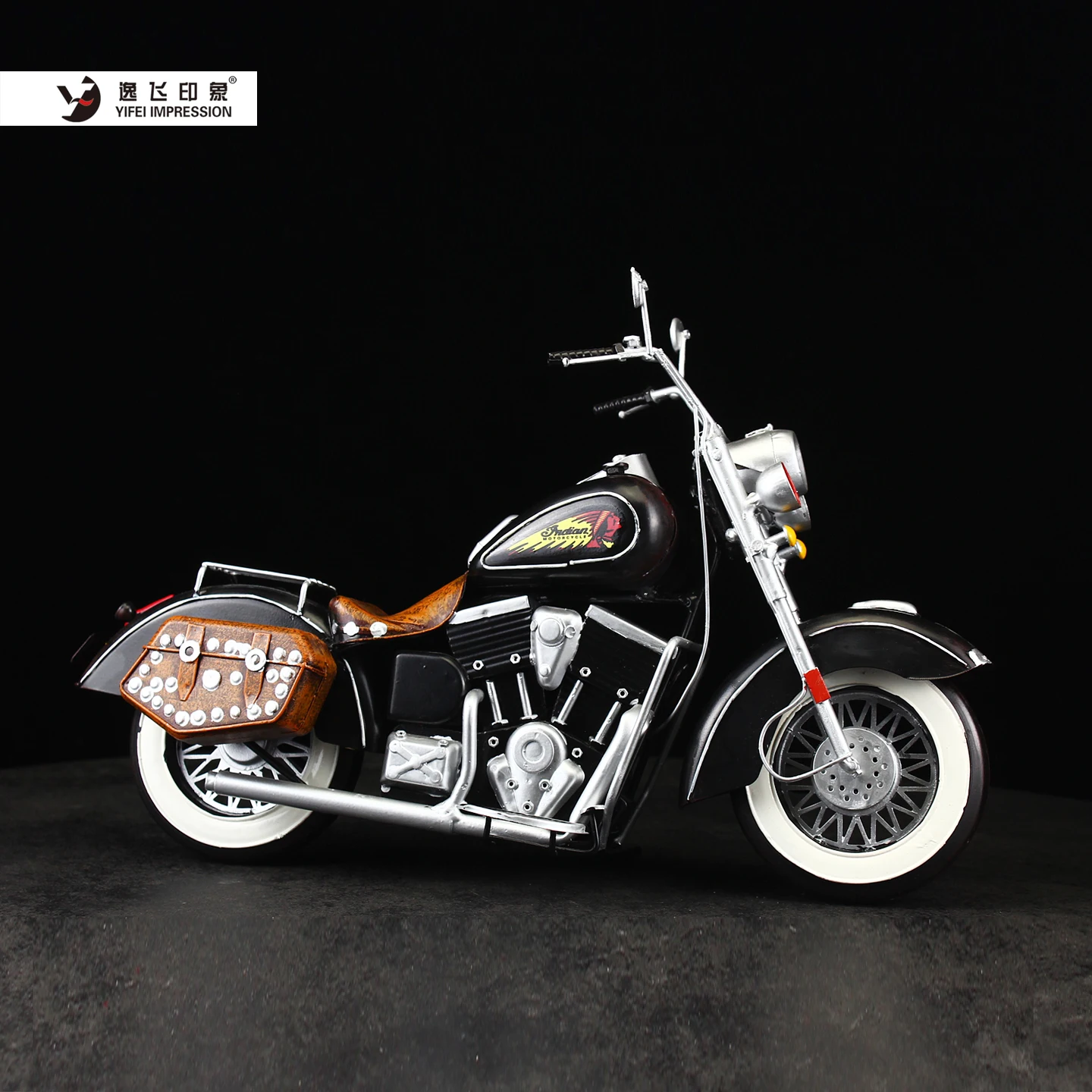 Vintage Retro Handmade Iron Motorcycle Model with Studded Saddlebag Whitewall Tires Classic Motorbike Figurine Collectible Decor
Vintage Retro Handmade Iron Motorcycle Model with Studded Saddlebag Whitewall Tires Classic Motorbike Figurine Collectible Decor