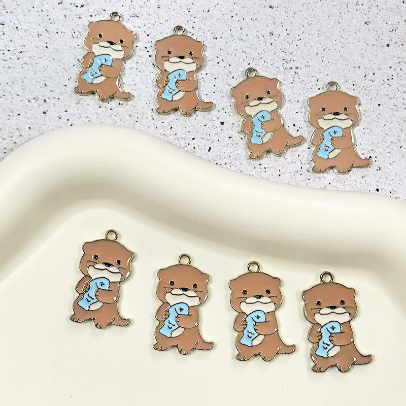 10pcs 18*28mm Alloy enamel Charms Cartoon cute Small fish Otter Pendant For Necklace earrings Key Chains Charm Jewelry make
10pcs 18*28mm Alloy enamel Charms Cartoon cute Small fish Otter Pendant For Necklace earrings Key Chains Charm Jewelry make
