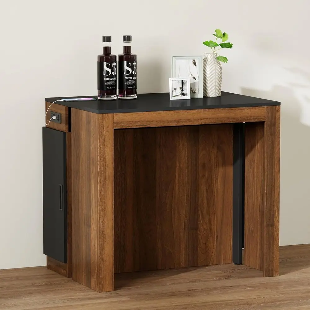 Space-Saving Dining Table with Storage, Expandable for 1-12 People, Built-in Outlet, Walnut Black
Space-Saving Dining Table with Storage, Expandable for 1-12 People, Built-in Outlet, Walnut Black