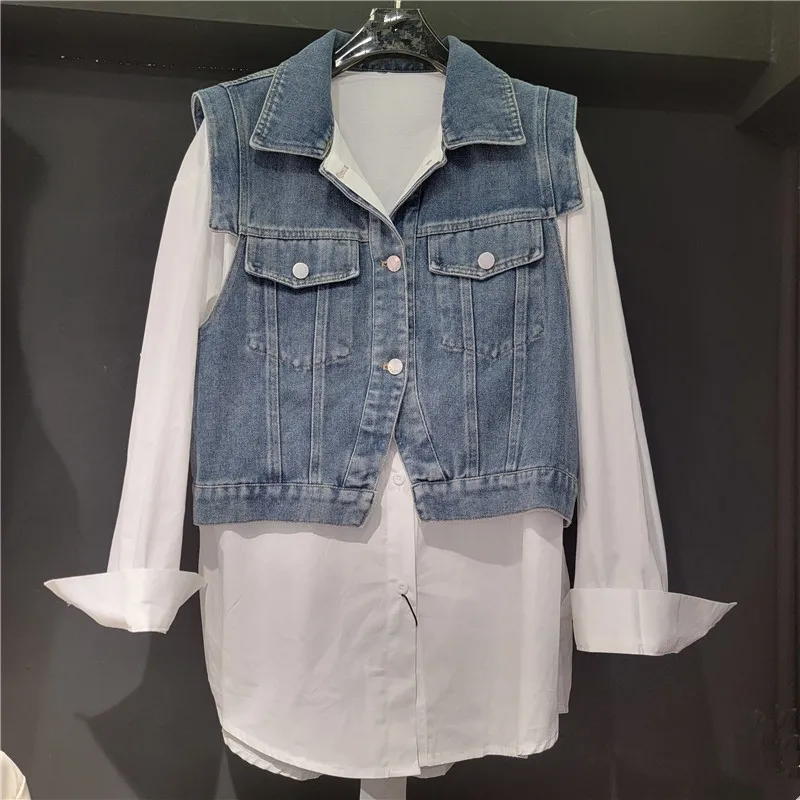 SuperAen Vintage Design Striped Shirt Fashion Patchwork Denim Jacket for Women's Autumn 2025 New Oversize Casual Loose Shirts 
SuperAen Vintage Design Striped Shirt Fashion Patchwork Denim Jacket for Women's Autumn 2025 New Oversize Casual Loose Shirts