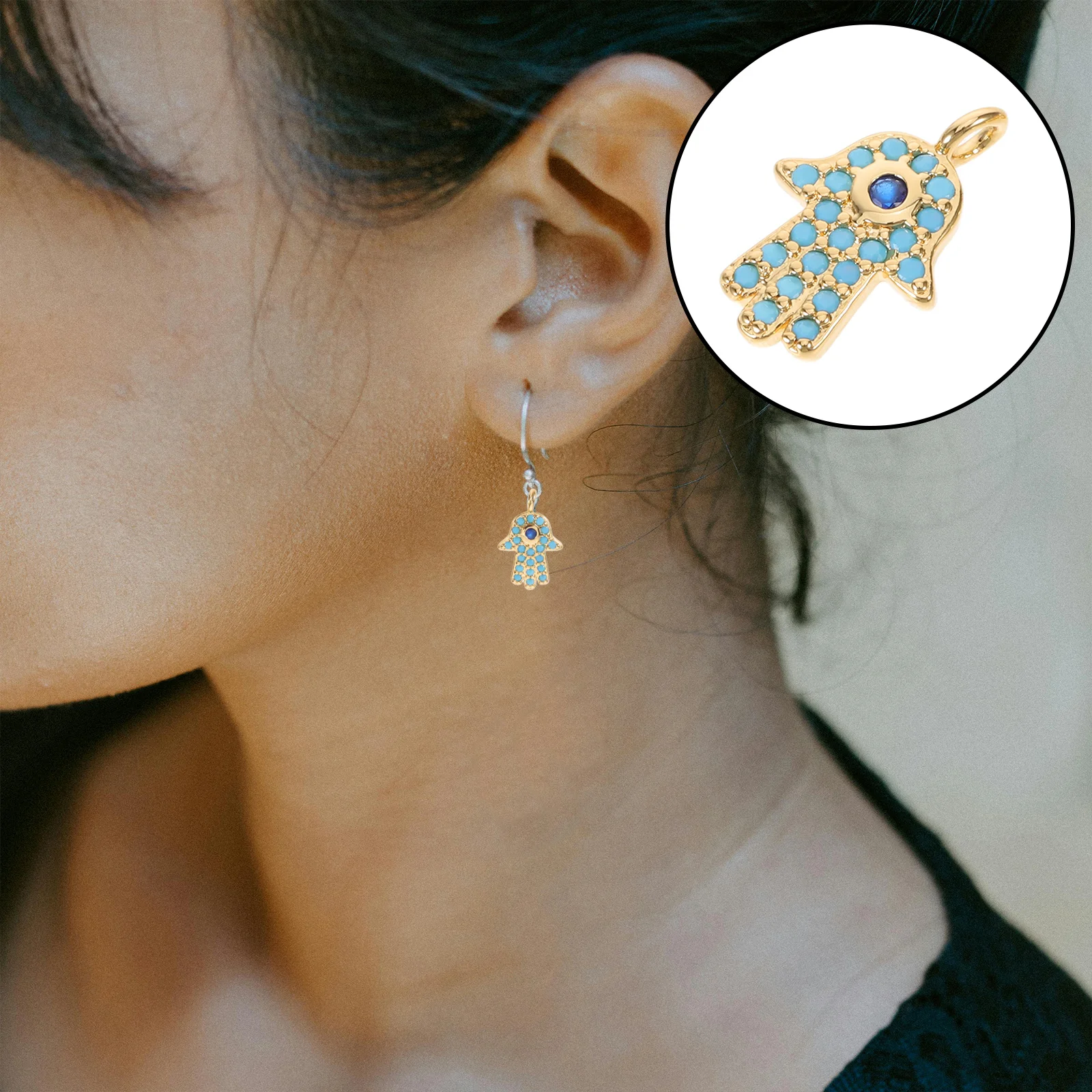 2pcs Hamsa Charm Pendant Jewelry Making Brass Evil Eye Hand Charm For Diy Keychain Earrings Bracelets Spiritual Protection
2pcs Hamsa Charm Pendant Jewelry Making Brass Evil Eye Hand Charm For Diy Keychain Earrings Bracelets Spiritual Protection