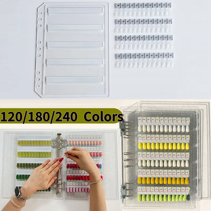 240/180/120 Magnetic Tips Nail Art Swatch Book Nails Gel Polish Color Sample Display Card Chart Manicure Test Practise Tools
240/180/120 Magnetic Tips Nail Art Swatch Book Nails Gel Polish Color Sample Display Card Chart Manicure Test Practise Tools