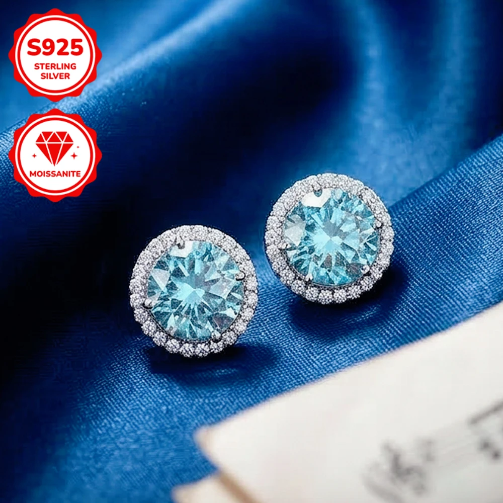 1Pair 0.5/1/2/3Carat Stylish and Sparkling Synthetic Moissanite Stud Earrings, Made of Hypoallergenic S925 Silver
1Pair 0.5/1/2/3Carat Stylish and Sparkling Synthetic Moissanite Stud Earrings, Made of Hypoallergenic S925 Silver