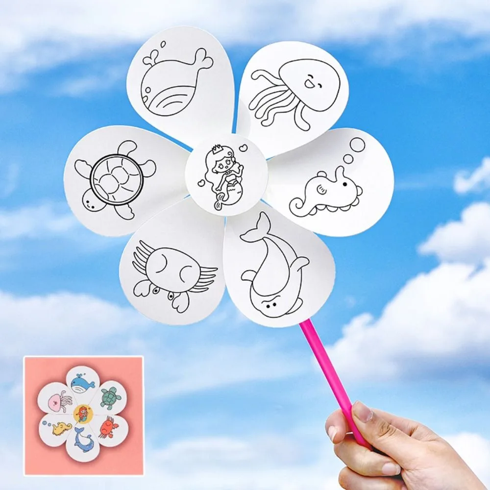 Flower DIY Color Filling Windmill Toy Animal Rabbit Handmade Art Painting Winnower Painted Space Blank Windmill Toy Kids
Flower DIY Color Filling Windmill Toy Animal Rabbit Handmade Art Painting Winnower Painted Space Blank Windmill Toy Kids