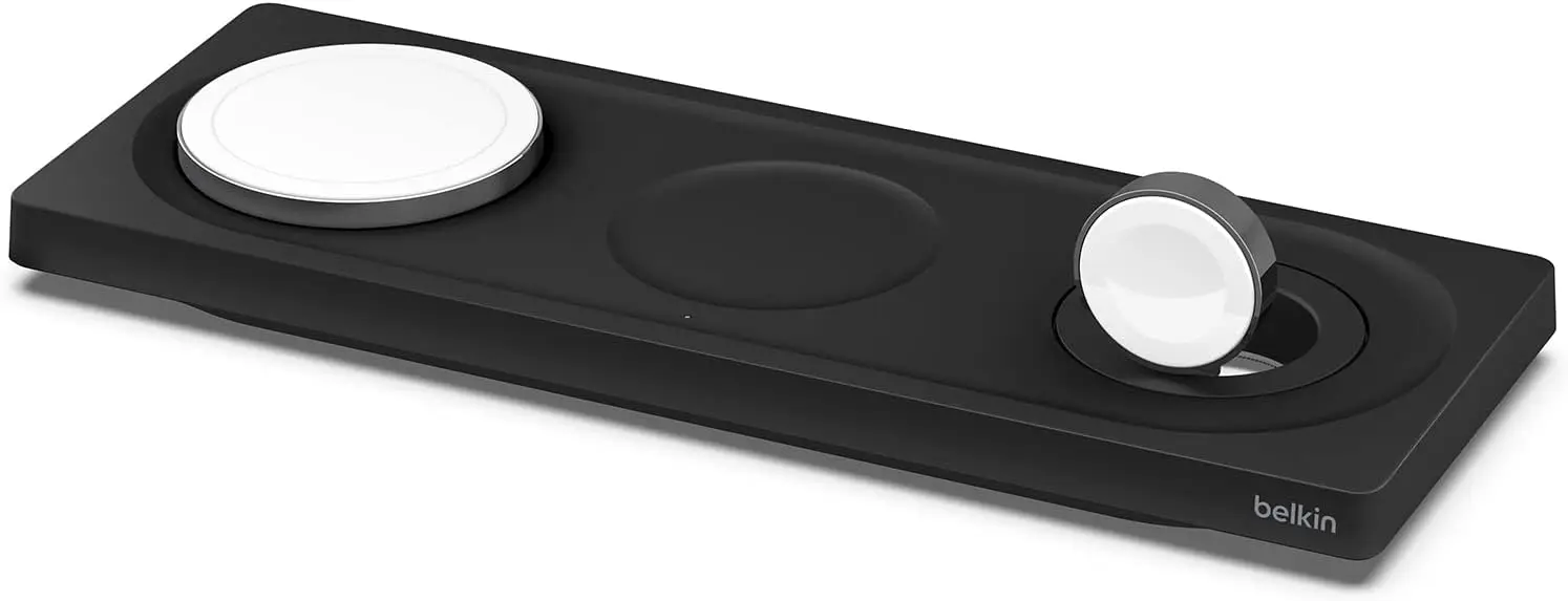 3-in-1 MagSafe Wireless Charging Pad: Fast Charge iPhone 17-12, Apple Watch, AirPods - Black (Certified Refurbished)
3-in-1 MagSafe Wireless Charging Pad: Fast Charge iPhone 17-12, Apple Watch, AirPods - Black (Certified Refurbished)
