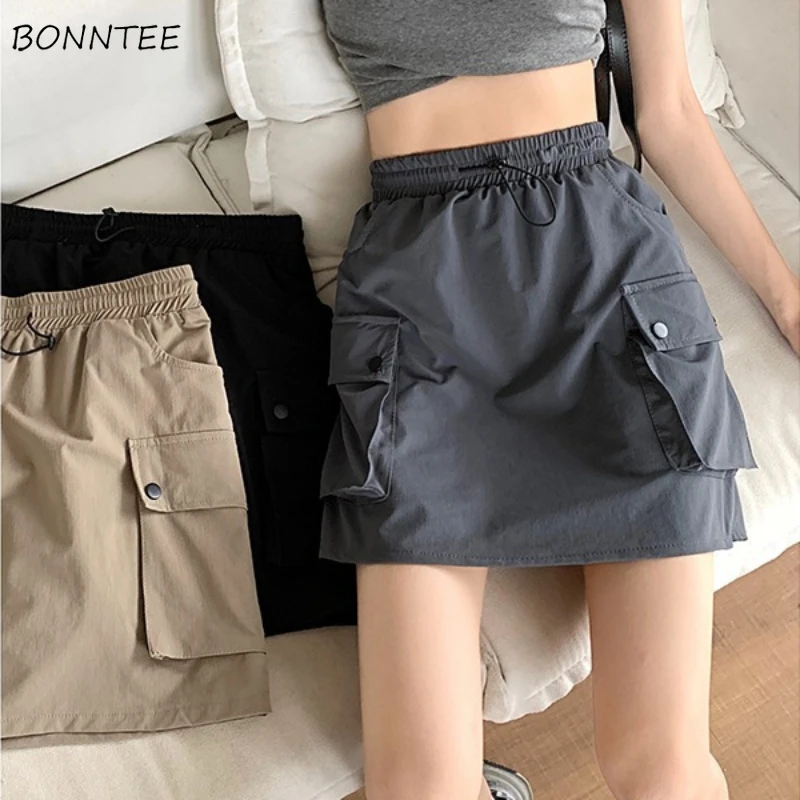 Cargo Skirts Women Drawstring A-line High Waist All-match Korean Fashion Multi-pockets Summer Streetwear Solid Popular Daily
Cargo Skirts Women Drawstring A-line High Waist All-match Korean Fashion Multi-pockets Summer Streetwear Solid Popular Daily