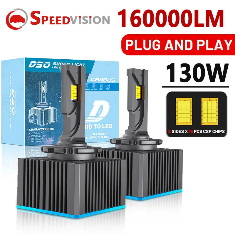 D3S LED Headlights HID D1S D2S D4S D5S D8S D1R D2R D3R LED 160000LM Double copper Tube CSP Chip 6000K 12V 24V130W Plug&Play
D3S LED Headlights HID D1S D2S D4S D5S D8S D1R D2R D3R LED 160000LM Double copper Tube CSP Chip 6000K 12V 24V130W Plug&Play