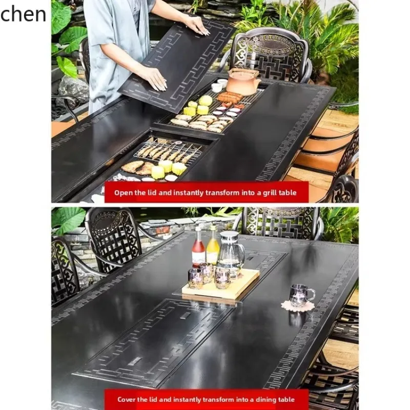 YFY Outdoor BBQ Table and Chairs Courtyard Cast Aluminum Garden Iron Art Aluminum Alloy Furniture
YFY Outdoor BBQ Table and Chairs Courtyard Cast Aluminum Garden Iron Art Aluminum Alloy Furniture
