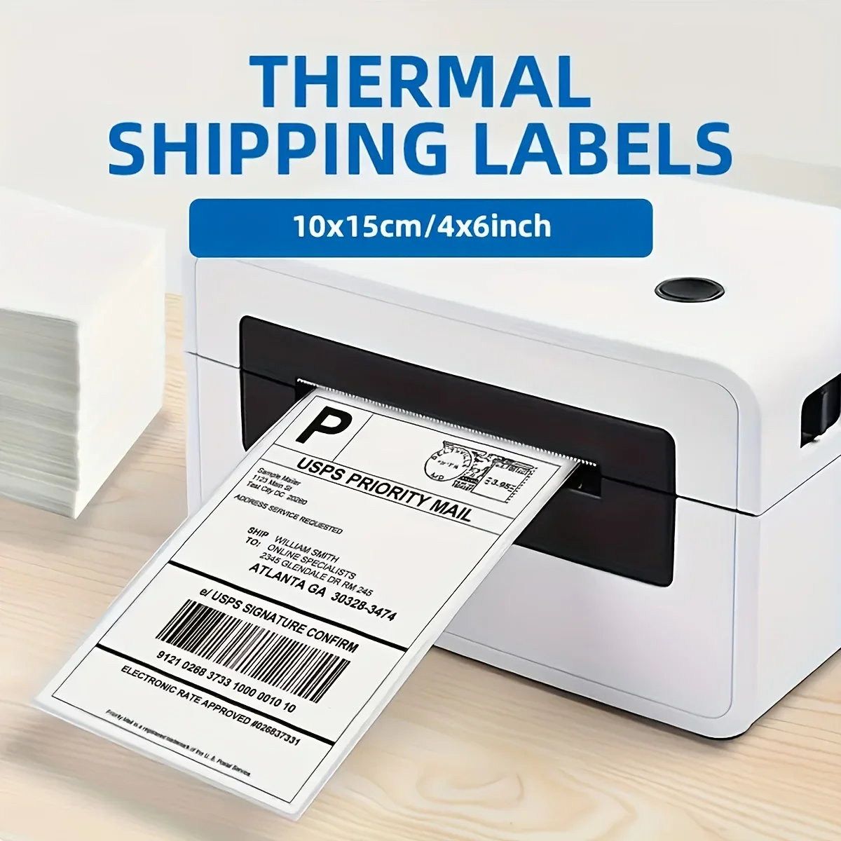 White Thermal Label Paper 4''x6'' 500/1000 Sheets for Thermal Label Printers Logistics Shipping Labels 100x150mm
White Thermal Label Paper 4''x6'' 500/1000 Sheets for Thermal Label Printers Logistics Shipping Labels 100x150mm