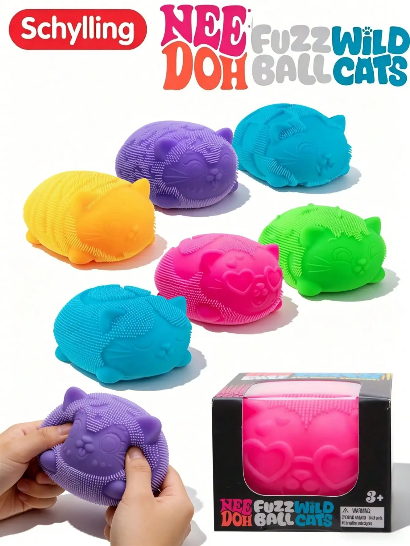 NeeDoh Schylling Plush Porcupine Cat Squeeze Toy, Sensory Pressure Relief Toy, Spiky Cartoon Cat Design In Multiple Colors & Expressions, Soft Stretchable TPR Material With Slow Rebound Texture, Suitable For Home, Office, Travel, Kids Classroom, Party Fav
NeeDoh Schylling Plush Porcupine Cat Squeeze Toy, Sensory Pressure Relief Toy, Spiky Cartoon Cat Design In Multiple Colors & Expressions, Soft Stretchable TPR Material With Slow Rebound Texture, Suitable For Home, Office, Travel, Kids Classroom, Party Fav