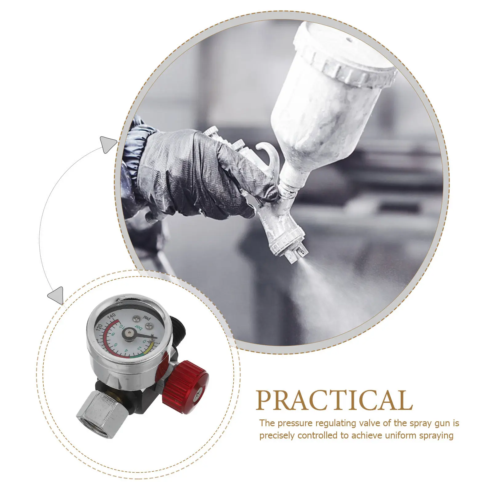 1Set Spray Regulator Precise Air Pressure Regulator Gauge Paint Sprayer Valve Air Compressor Pneumatic Tool Flow Control Valve
1Set Spray Regulator Precise Air Pressure Regulator Gauge Paint Sprayer Valve Air Compressor Pneumatic Tool Flow Control Valve