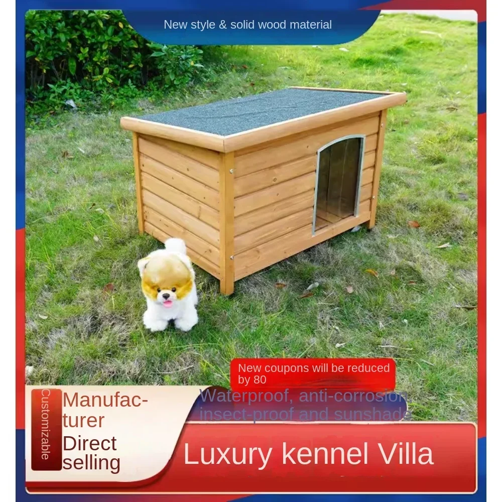 Solid Wood Pet Kennel Outdoor Outdoor Kennel Cage Rainproof House Wooden Villa Small
Solid Wood Pet Kennel Outdoor Outdoor Kennel Cage Rainproof House Wooden Villa Small