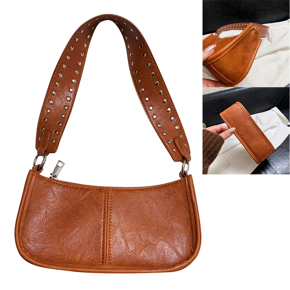 Женская сумка через плечо в стиле ретро с шипами, декор под мышками, кожаная сумка-тоут из искусственной кожи, сумка-хобо, кошелек для свиданий
Женская сумка через плечо в стиле ретро с шипами, декор под мышками, кожаная сумка-тоут из искусственной кожи, сумка-хобо, кошелек для свиданий