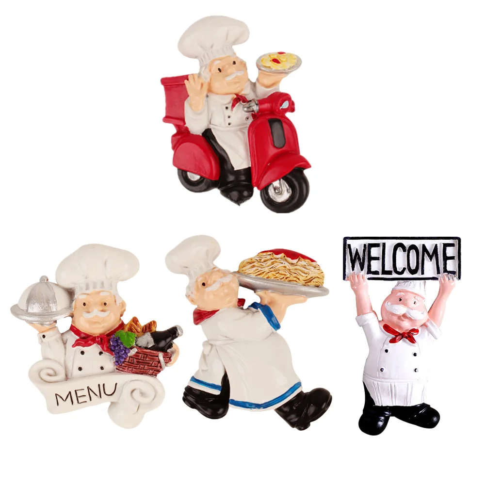 4 PCS Chef Ornaments Fridge Magnet Home Decor Collection Resin Sticker Souvenir Gift Toy
4 PCS Chef Ornaments Fridge Magnet Home Decor Collection Resin Sticker Souvenir Gift Toy