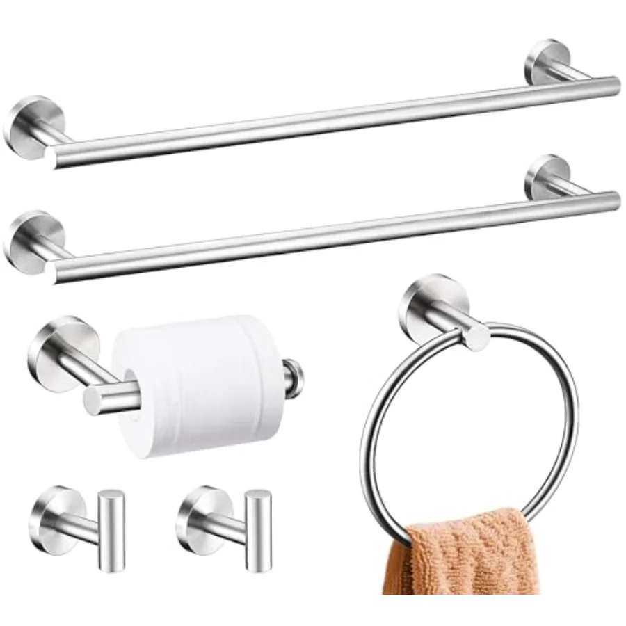 Bathroom Hardware Accessories Set, SUS304 Stainless Steel 24 Inch Bath Towel Bar Set, Round Bathroom Towel Holder Set, Towel Ra
Bathroom Hardware Accessories Set, SUS304 Stainless Steel 24 Inch Bath Towel Bar Set, Round Bathroom Towel Holder Set, Towel Ra