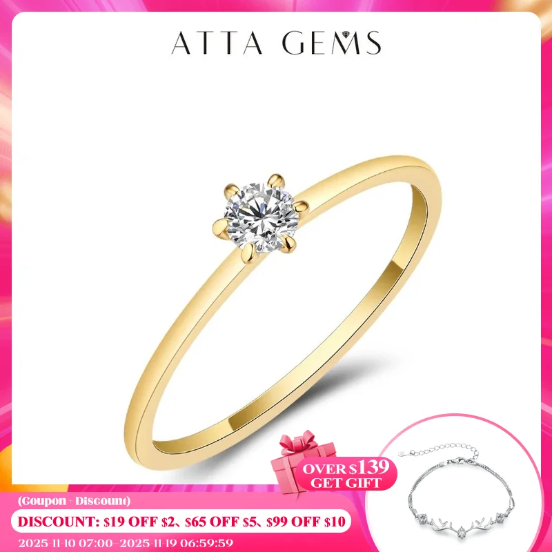 ATTAGEMS AU585 14K Yellow Gold 3.5MM Moissanite Rings for Women Handmade AU750 18K Gold Rings Engagement Bride Gift Fine Jewelry
ATTAGEMS AU585 14K Yellow Gold 3.5MM Moissanite Rings for Women Handmade AU750 18K Gold Rings Engagement Bride Gift Fine Jewelry
