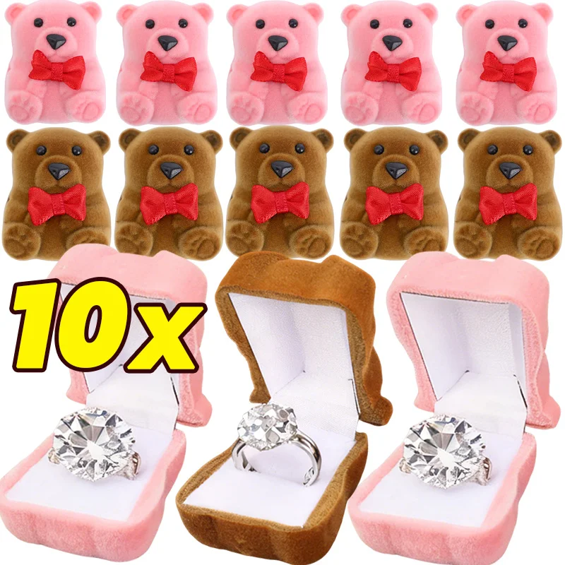 Флокированная упаковка для колец с медведем на День святого Валентина, витрина для ювелирных изделий для влюбленных, держатель для обручальных колец, портативные коробки для хранения
Флокированная упаковка для колец с медведем на День святого Валентина, витрина для ювелирных изделий для влюбленных, держатель для обручальных колец, портативные коробки для хранения