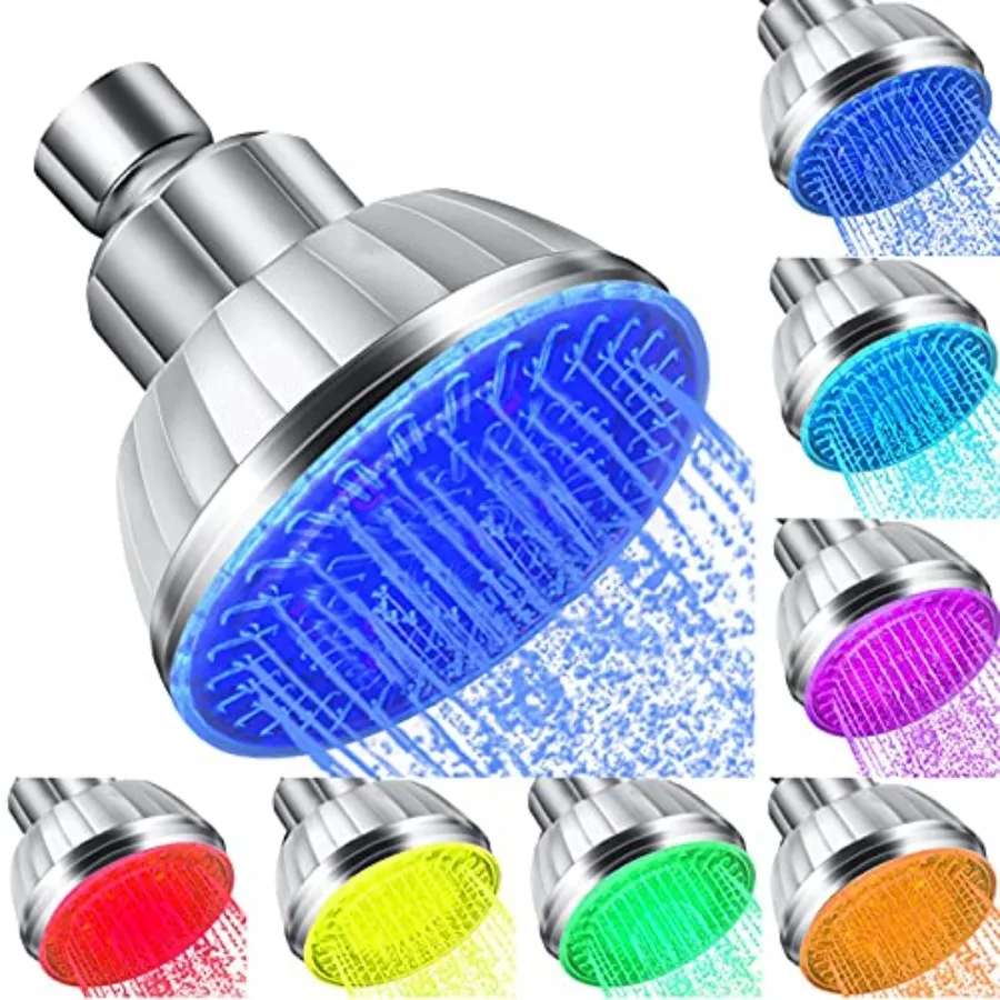 LED Shower Head with Light, 7 Color Light Automatically Changing LED Fixed Rainfall Adjustable High Pressure Quiet Light up Sho
LED Shower Head with Light, 7 Color Light Automatically Changing LED Fixed Rainfall Adjustable High Pressure Quiet Light up Sho