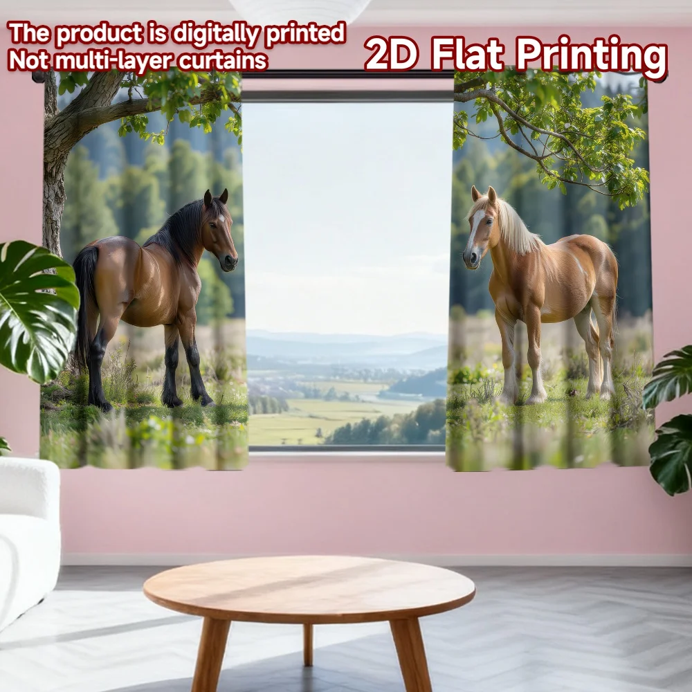 2D flat printing 2pcs Party Curtains Two Horses Under Tree Digital Printed Polyester Drapes Festive Holiday Use for Holiday
2D flat printing 2pcs Party Curtains Two Horses Under Tree Digital Printed Polyester Drapes Festive Holiday Use for Holiday