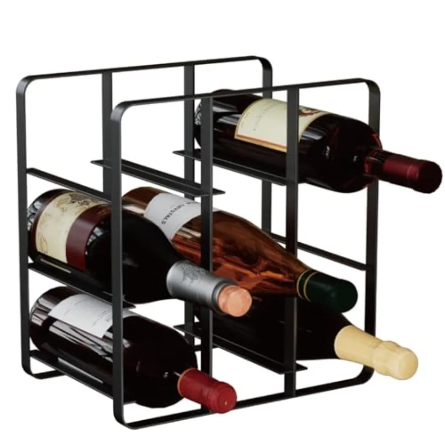 9-Bottle Wine Rack, Modern Metal Countertop Wine Holder Stand for Kitchen, Pantry and Cabinet Storage, No Assembly Required
9-Bottle Wine Rack, Modern Metal Countertop Wine Holder Stand for Kitchen, Pantry and Cabinet Storage, No Assembly Required