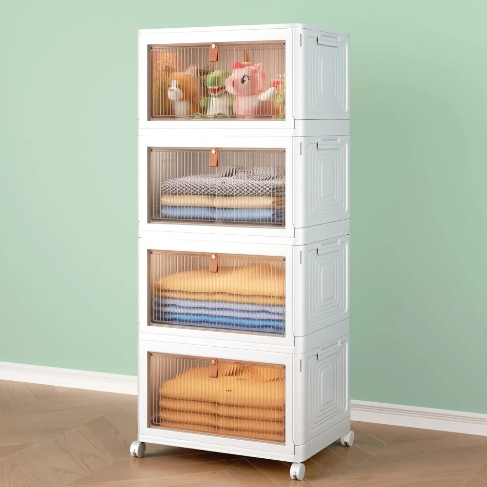 4 Tier Storage Bins with Lids, 23QT Stackable Closet Organizers and Storage with Wheels, Collapsible Storage Boxes, Foldable Pla
4 Tier Storage Bins with Lids, 23QT Stackable Closet Organizers and Storage with Wheels, Collapsible Storage Boxes, Foldable Pla