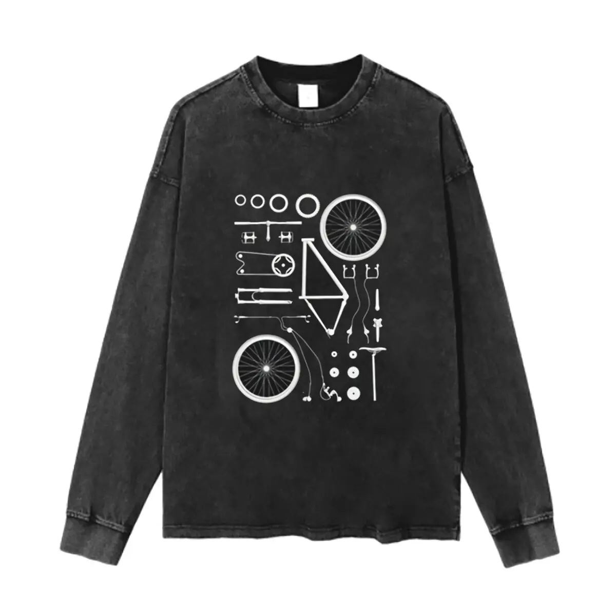 Bicycle Parts Diagram Art Washed Vintage Long Sleeves Cotton Tee Shirt Solid O Collared For Men's And Women's
Bicycle Parts Diagram Art Washed Vintage Long Sleeves Cotton Tee Shirt Solid O Collared For Men's And Women's