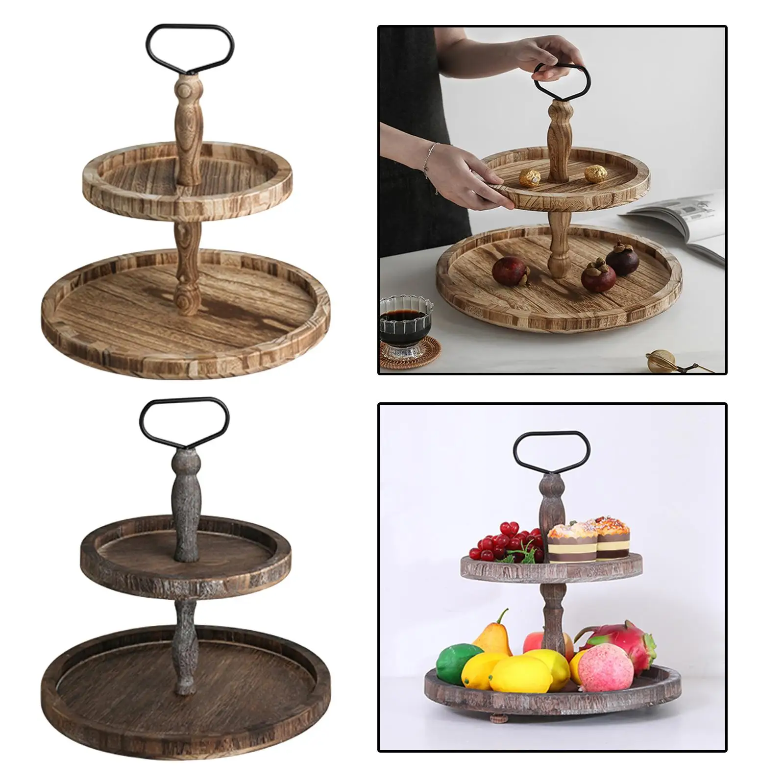 Multifunctional Round Wooden 2-Tier Serving Tray Stand Cake Candy Snack Dessert Storage for Home Table Decorative
Multifunctional Round Wooden 2-Tier Serving Tray Stand Cake Candy Snack Dessert Storage for Home Table Decorative