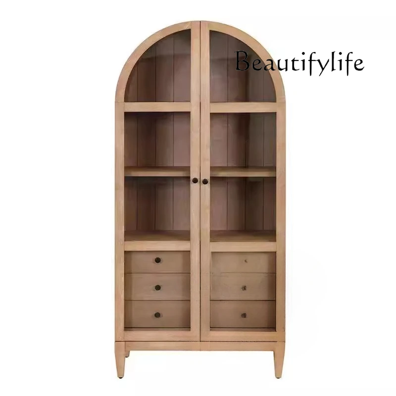 American Country Solid Wood Independent Bookcase Bookcase French Retro Villa Glass Double Arch Display Cabinet Wine Cabinet
American Country Solid Wood Independent Bookcase Bookcase French Retro Villa Glass Double Arch Display Cabinet Wine Cabinet