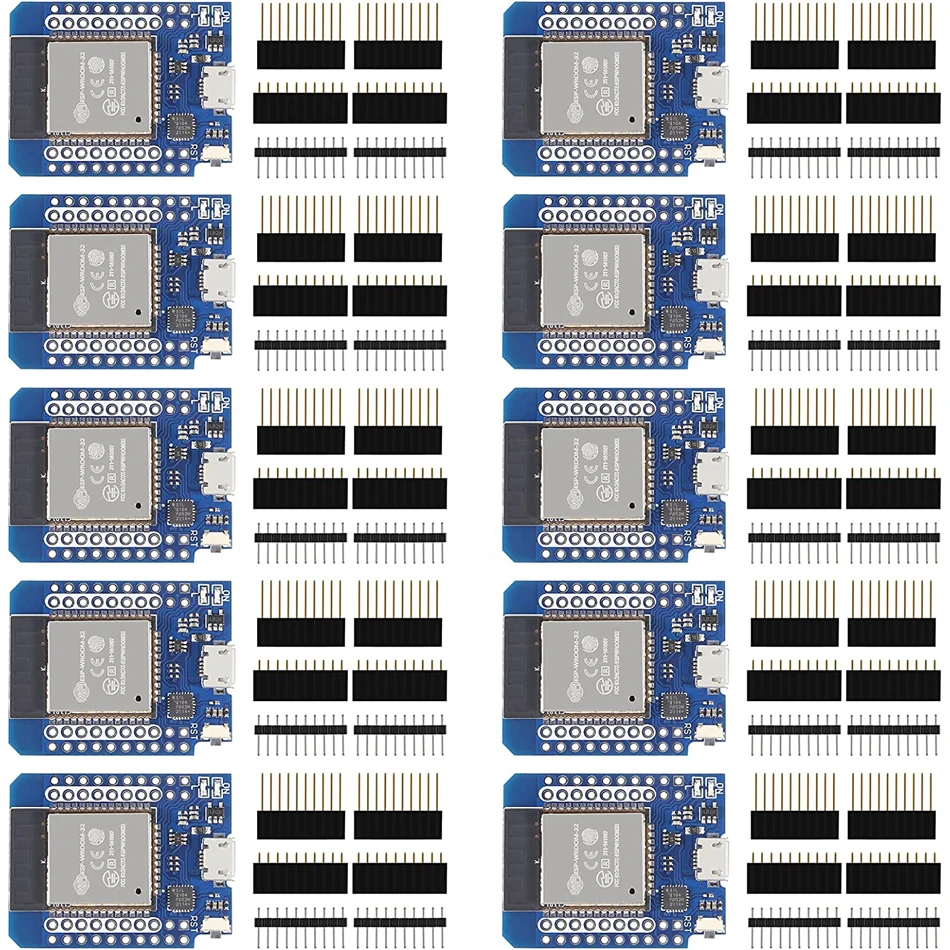 10PCS NodeMCU ESP32 ESP-WROOM-32 WLAN WiFi Bluetooth IoT Development Board 5V Compatible for Arduino
10PCS NodeMCU ESP32 ESP-WROOM-32 WLAN WiFi Bluetooth IoT Development Board 5V Compatible for Arduino