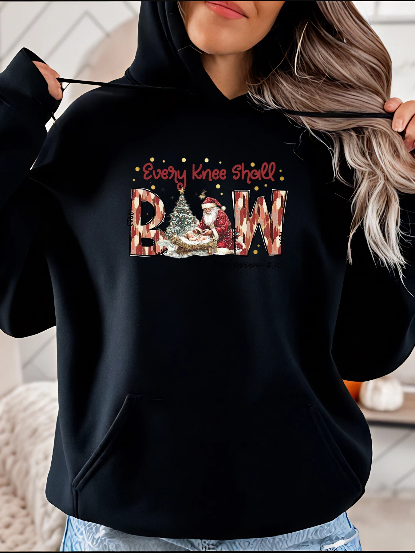 Рождественская толстовка с капюшоном на колено и бантом с принтом Санта-Клауса, женская повседневная праздничная толстовка для рождественской вечеринки
Рождественская толстовка с капюшоном на колено и бантом с принтом Санта-Клауса, женская повседневная праздничная толстовка для рождественской вечеринки