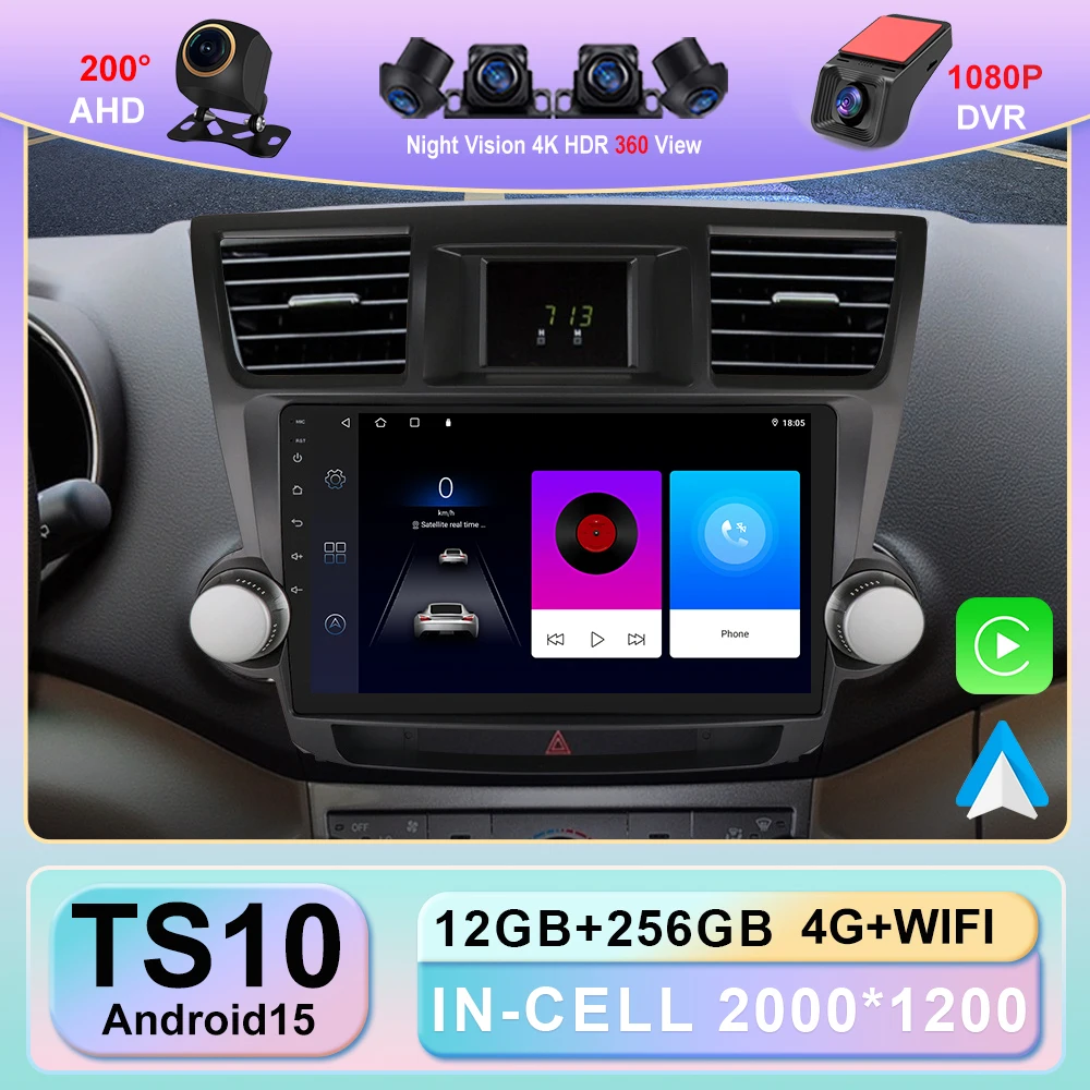 Android 15 For Toyota Highlander 2 XU40 2007 - 2013 Carplay Auto 2K Screen Car Radio Multimedia Player WIFI+4G Autoradio Stereo
Android 15 For Toyota Highlander 2 XU40 2007 - 2013 Carplay Auto 2K Screen Car Radio Multimedia Player WIFI+4G Autoradio Stereo