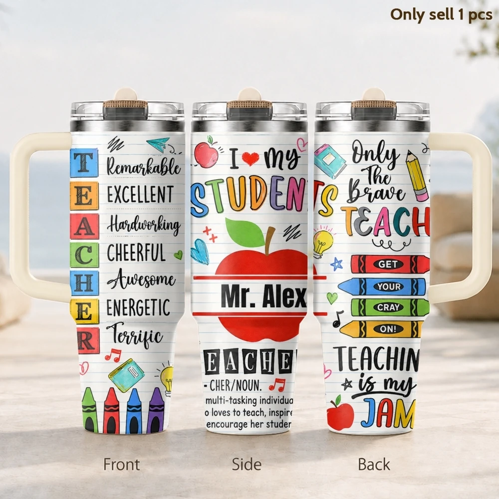 Personalized Teacher Art Vacuum Flasks 40oz 3rd Gen Vacuum Insulated Stainless Steel Tumbler Cup With Handle Straw Lid For Gifts
Personalized Teacher Art Vacuum Flasks 40oz 3rd Gen Vacuum Insulated Stainless Steel Tumbler Cup With Handle Straw Lid For Gifts