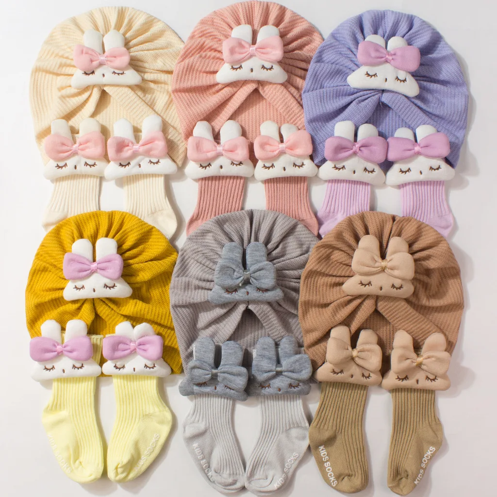 2Pcs/Set Baby Girl Turban Hat and Socks Set Cute 3D Rabbit Bow Soft Newborn Infant Toddler Ribbed Photography Props Accessories
2Pcs/Set Baby Girl Turban Hat and Socks Set Cute 3D Rabbit Bow Soft Newborn Infant Toddler Ribbed Photography Props Accessories