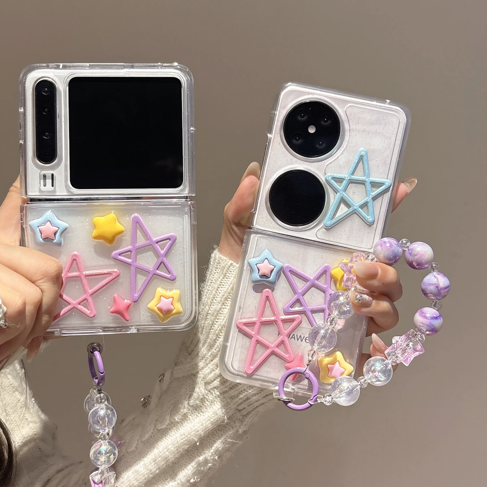 Back Cover For Huwei Pura X Pocket 2 Case Glitter Colorful Pentagram Star Bracelet Wristband Chain Hard PC Shockproof Phone Case
Back Cover For Huwei Pura X Pocket 2 Case Glitter Colorful Pentagram Star Bracelet Wristband Chain Hard PC Shockproof Phone Case