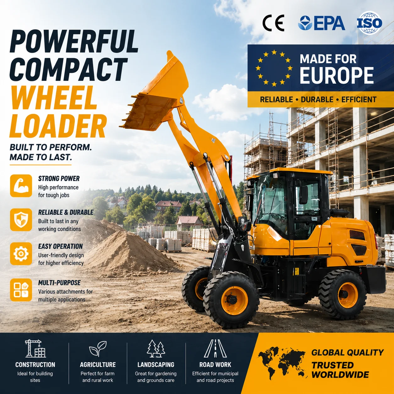 Custom CE Euro 5 Heavy Duty Wheel Loader Hydraulic Machine for Earthmoving Construction and Mining
Custom CE Euro 5 Heavy Duty Wheel Loader Hydraulic Machine for Earthmoving Construction and Mining