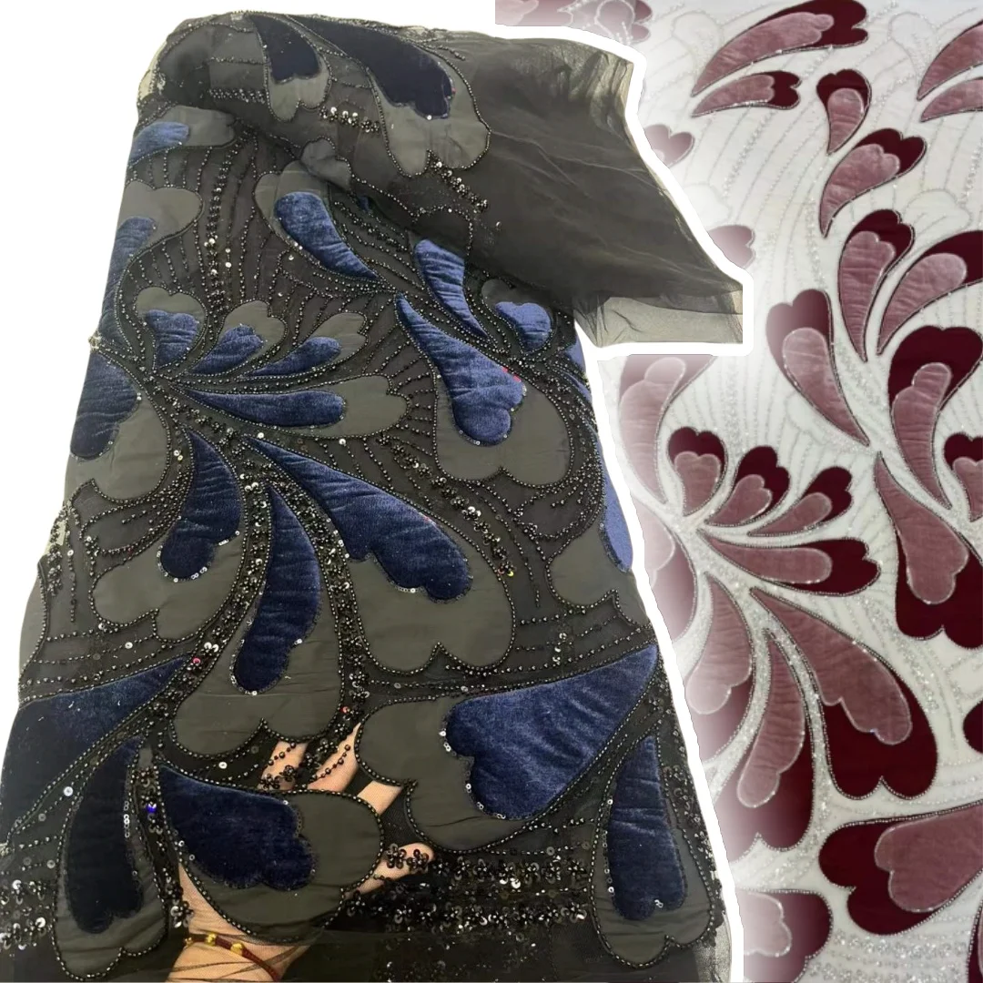 Elegant French Mesh Beads Embroidery Sequins Lace Fabric African Nigerian Beaded Tulle Lace Fabrics For Wedding Dresses AH967
Elegant French Mesh Beads Embroidery Sequins Lace Fabric African Nigerian Beaded Tulle Lace Fabrics For Wedding Dresses AH967
