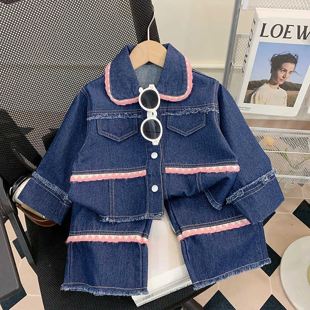 Kids Girls Denim Jackets+Wide Leg Jeans 2Pcs 2025 Spring Children Clothes Sets Contrast Color Coats Denim Pants Outfit Suit
Kids Girls Denim Jackets+Wide Leg Jeans 2Pcs 2025 Spring Children Clothes Sets Contrast Color Coats Denim Pants Outfit Suit