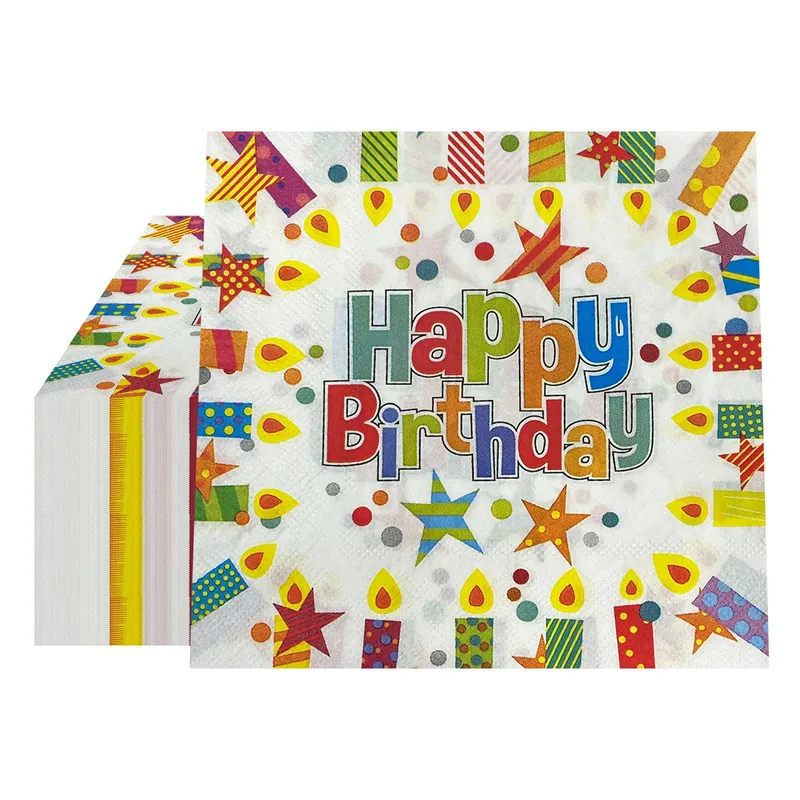 20pcs/pack Dinner Table Napkins Disposable Soft Square Paper Tissue Happy Birthday Party Decoration
20pcs/pack Dinner Table Napkins Disposable Soft Square Paper Tissue Happy Birthday Party Decoration