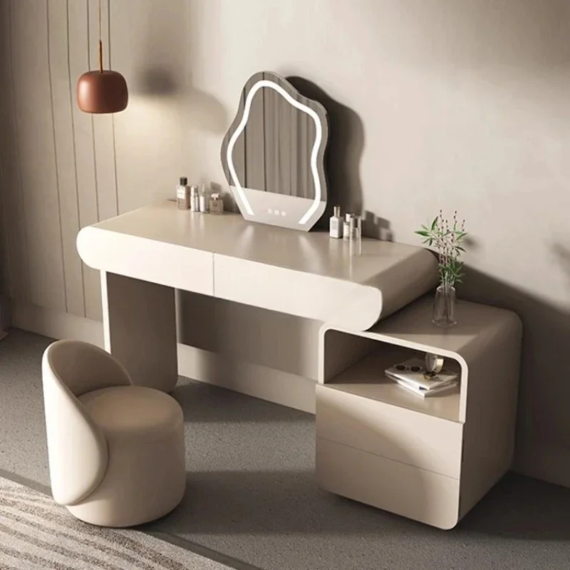 Light luxury integrated bedroom, simple and modern small apartment dresser, silent wind retractable makeup table
Light luxury integrated bedroom, simple and modern small apartment dresser, silent wind retractable makeup table