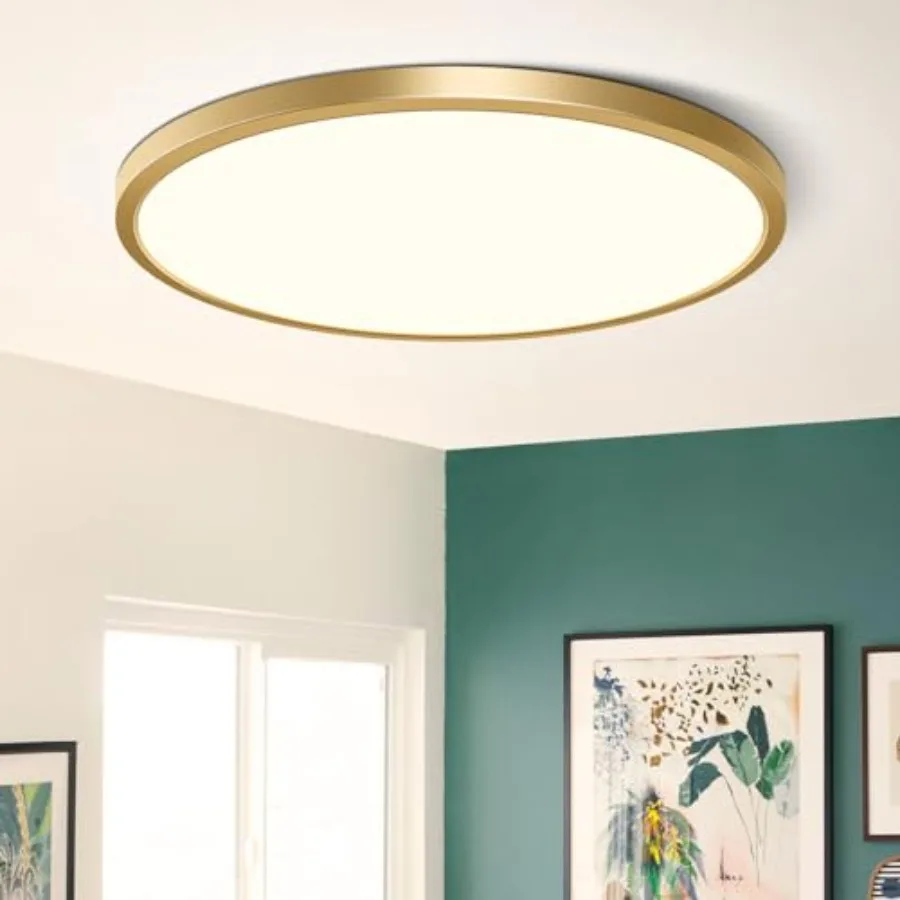 Gold Flush Mount Ceiling Light Fixture 32W 320W Equivalent 3800LM 4000K Natural White IP40 Flat Modern Round LED Ceiling Lights
Gold Flush Mount Ceiling Light Fixture 32W 320W Equivalent 3800LM 4000K Natural White IP40 Flat Modern Round LED Ceiling Lights