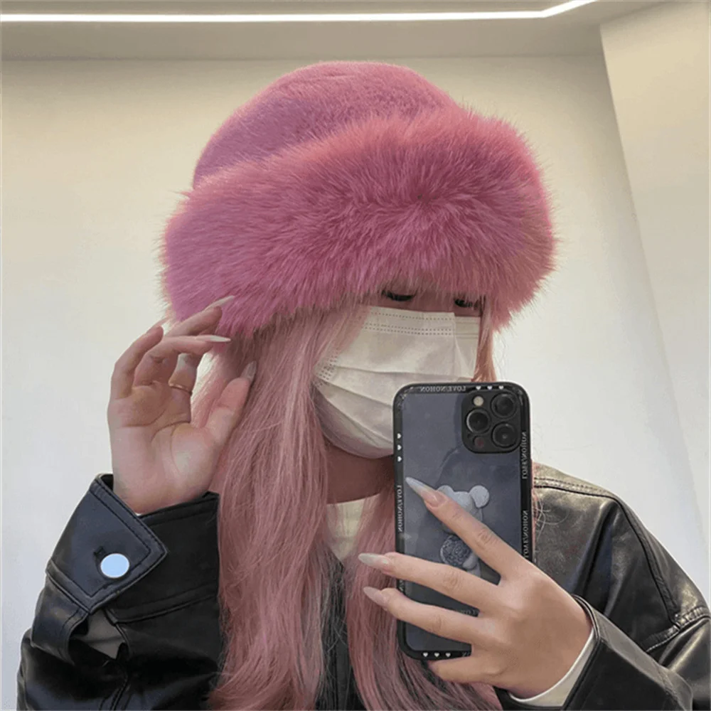 Casual Fluffy Fur Cap Faux Fur Mink Hat Korean Style Bucket Hat Plush Basin Cap Solid Color Warm Winter Women Plush Fisherman
Casual Fluffy Fur Cap Faux Fur Mink Hat Korean Style Bucket Hat Plush Basin Cap Solid Color Warm Winter Women Plush Fisherman