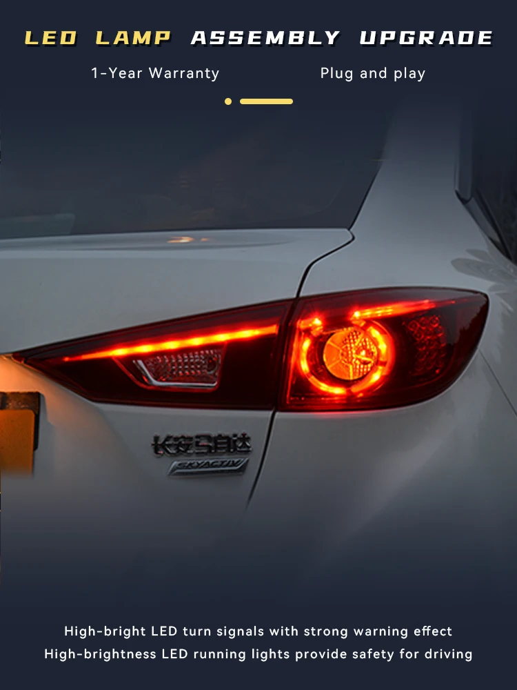 Задние фонари для Mazda 3 Axela Mazda3 2014-2019, светодиодные DRL, автоматический задний фонарь в сборе, круглый дизайн, аксессуары для динамических указателей поворота
Задние фонари для Mazda 3 Axela Mazda3 2014-2019, светодиодные DRL, автоматический задний фонарь в сборе, круглый дизайн, аксессуары для динамических указателей поворота