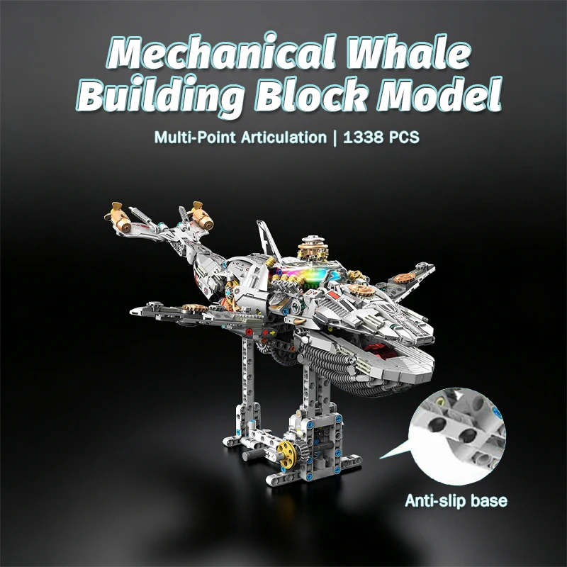 1338 PCS Mechanical Whale Building Block Model, Mechanical Linkage Structure, Creative Assembly Desktop Ornament
1338 PCS Mechanical Whale Building Block Model, Mechanical Linkage Structure, Creative Assembly Desktop Ornament