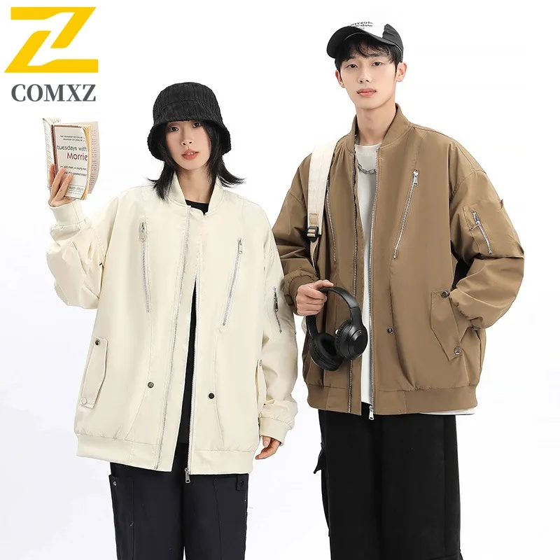 COMXZ Sports Casual Pilot Jacket Men's Workwear Style Outdoor Solid Color Baseball Design Oversized Durable Water Resistant Coat
COMXZ Sports Casual Pilot Jacket Men's Workwear Style Outdoor Solid Color Baseball Design Oversized Durable Water Resistant Coat