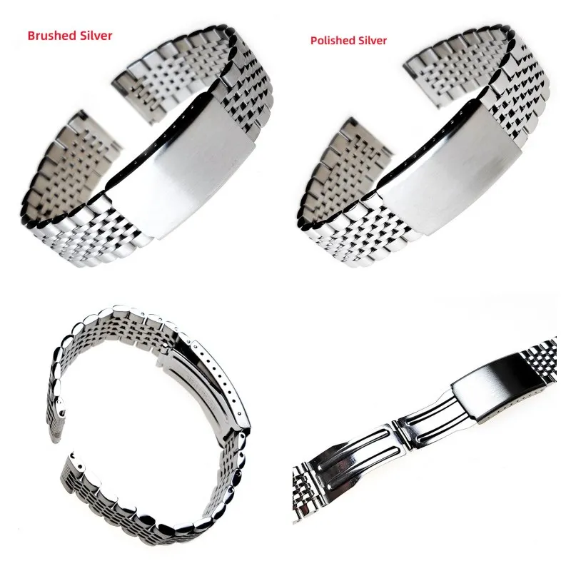 Silver 316L Stainless Steel Straight End Bead of Rice 18mm 20mm 22mm Nine Beads Watch Strap Band Bracelet Fit for OMG Watch
Silver 316L Stainless Steel Straight End Bead of Rice 18mm 20mm 22mm Nine Beads Watch Strap Band Bracelet Fit for OMG Watch